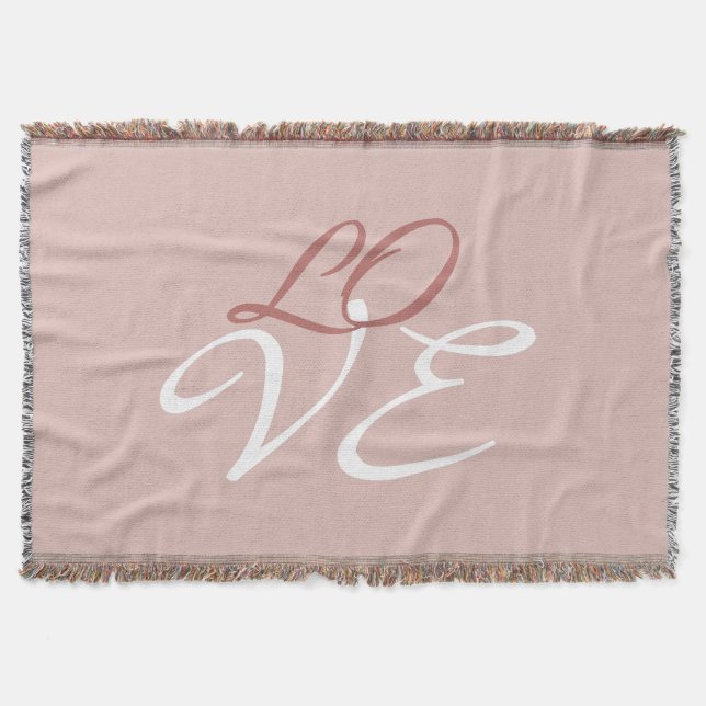 Liebe Rose Gold-Farbkalligrafie Decke (Vorderseite)