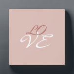 Liebe Rose Gold-Farbkalligrafie Fotoplatte<br><div class="desc">Sie können die Schriftart und Farben leicht ändern. Sie können auch Ihr Logo und das Hintergrundbild hinzufügen, wie Sie möchten.</div>