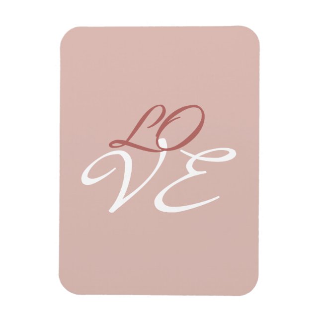 Liebe Rose Gold-Farbkalligrafie Magnet (Vertikal)