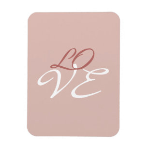 Liebe Rose Goldene Farbe Kalligrafieschrift Magnet