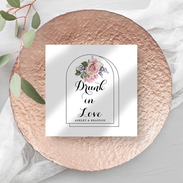Liebe Rose Minimal Wedding Napkins Serviette (Von Creator hochgeladen)