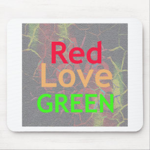 LIEBE ROT GOLD GRÜN MOUSEPAD