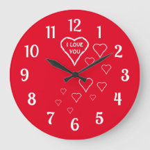 Liebe Rot mit der Uhr des weißen Herzens