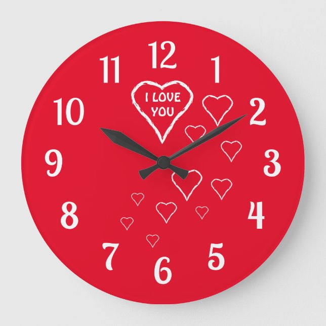 Liebe Rot mit der Uhr des weißen Herzens (Vorderseite)