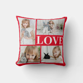 Liebe Rot Romantische 4 Bilder Collage Valentinsta Kissen
