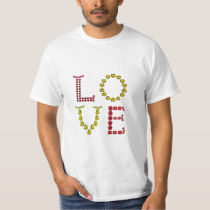 Liebe, rot und gelb T-Shirt
