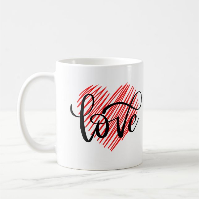 Liebe rot und schwarz kaffeetasse (Links)