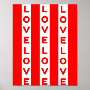 Liebe rot und weiß poster
