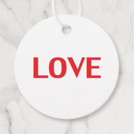 Liebe Rot-Weiß-minimalistischer Valentinstag Geschenkanhänger