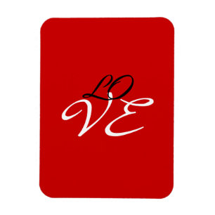 Liebe Rot Weiß Schwarz Farb Grußkarte Magnet