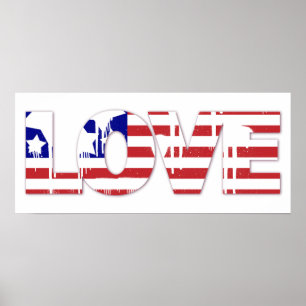 Liebe Rot, Weiß und Blau Poster