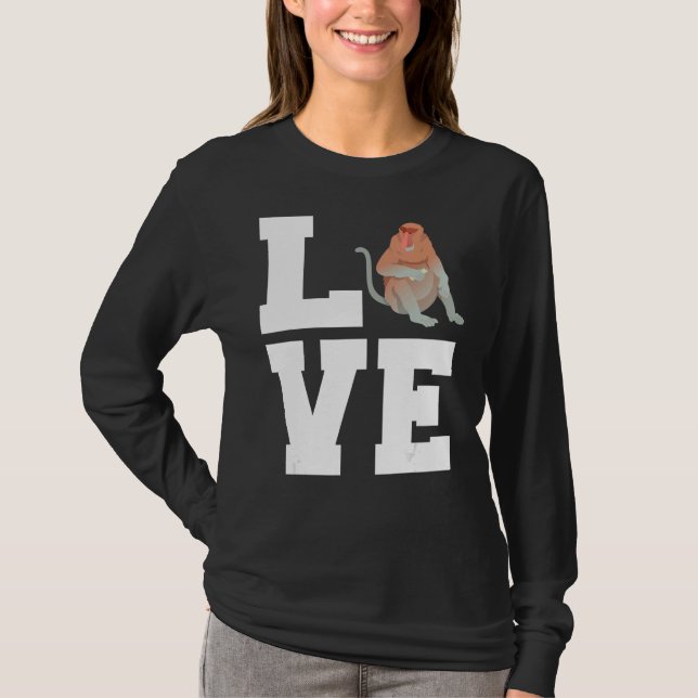 Liebe Rotbraune Hautfarbe Proboscis Affe T-Shirt (Vorderseite)