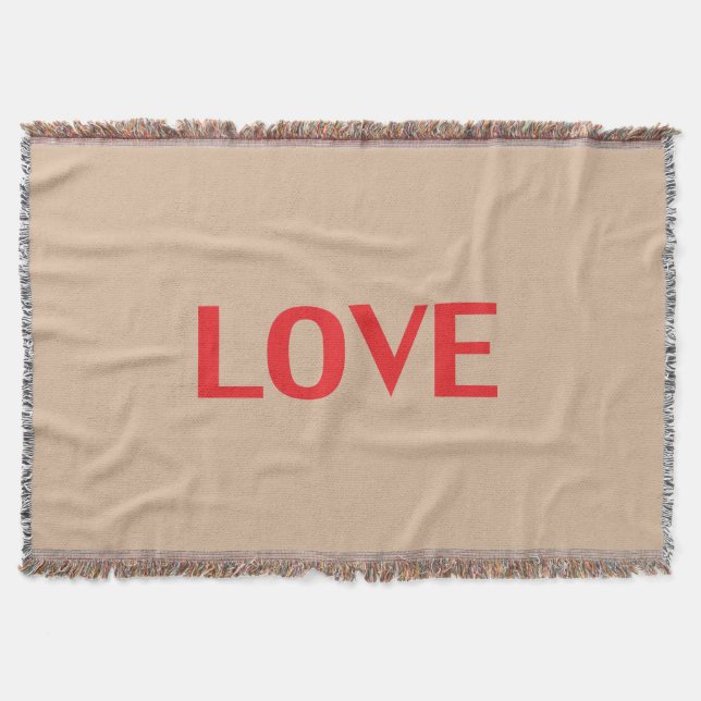 "Liebe" rote Buchstaben beigefarbener Hintergrund  Decke (Vorderseite)