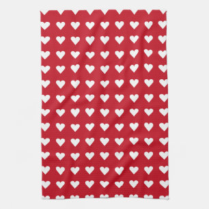 Liebe rote Herzen Muster Valentinstag Geschirrtuch