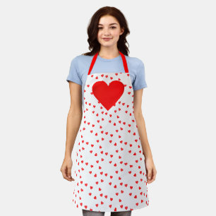 Liebe Rote Herzen Valentinstag All-Over-Print Schürze