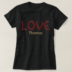 Liebe Rote Kettenbriefe Gold angepasste Namen T-Shirt