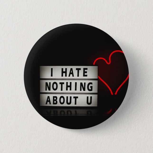 Liebe Rote Lichter Ästhetische Schriftzeichen Kuns Button (Vorderseite)