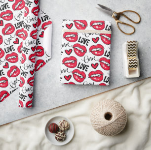 Liebe Rote Lippen Geschenkpapier