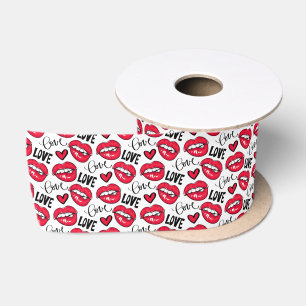 Liebe Rote Lippen Satinband