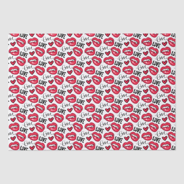 Liebe Rote Lippen Seidenpapier (Vorderseite)