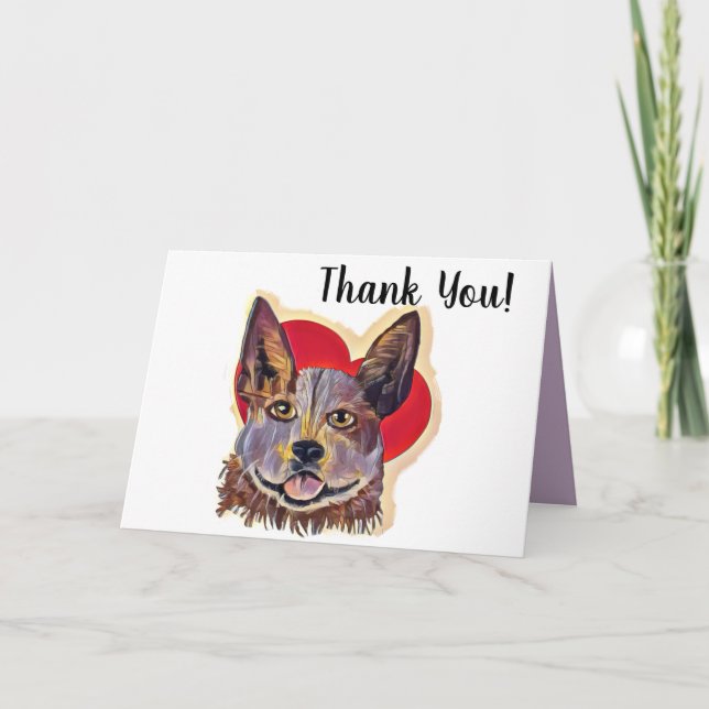 Liebe Rote Merle PopArt Rinder Hunde Herzstück Karte (Vorderseite)