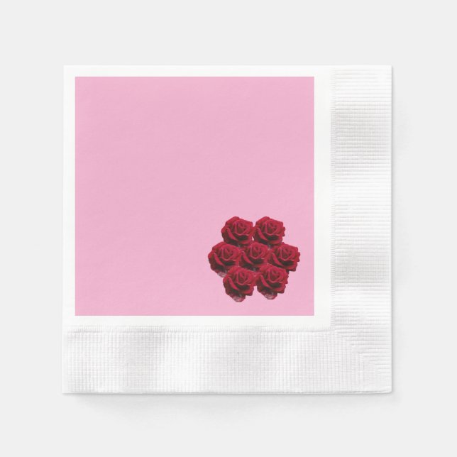 Liebe. Rote Rosen aus dem Garten. Serviette (Vorderseite)
