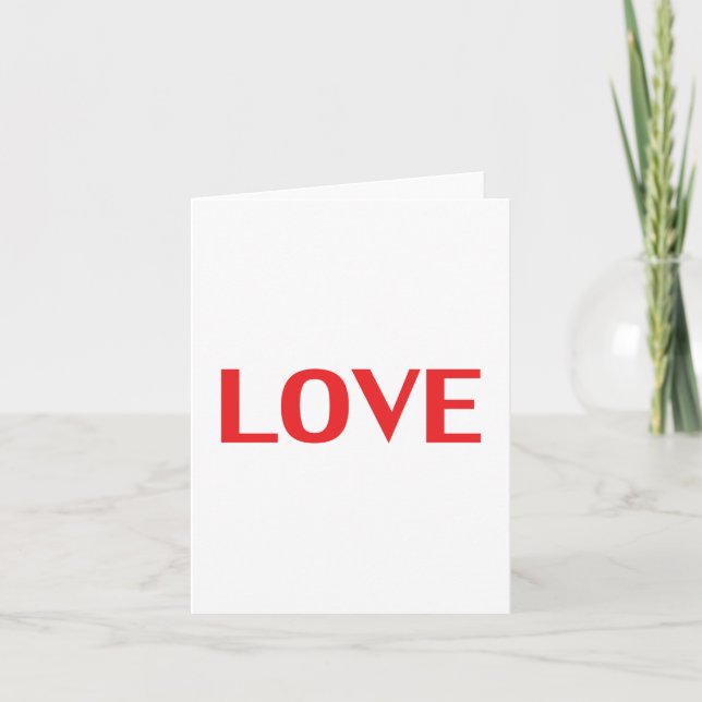 Liebe rote Typografie minimalistischer Valentinsta Karte (Vorderseite)