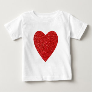 Liebe Roter Glitzer Baby T-shirt