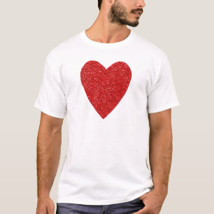 Liebe Roter Glitzer T-Shirt