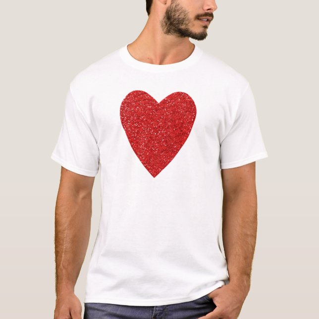 Liebe Roter Glitzer T-Shirt (Vorderseite)