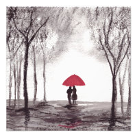 Liebe Roter Schirm Hochzeitstag