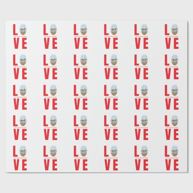 Liebe Rotes Foto Oval Geschenkpapier (Flach)