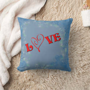 Liebe Rotes Herz Blaue Herzen Kissen