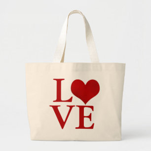 Liebe, rotes Herz/DIY-Text Jumbo Stoffbeutel
