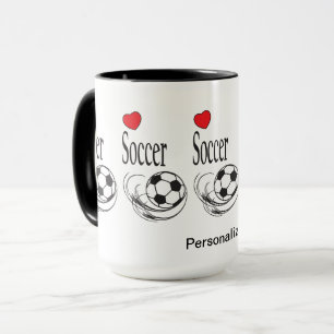 Liebe Rotes Herz ⚽ Fußball-Balls - Persönlich gest Tasse