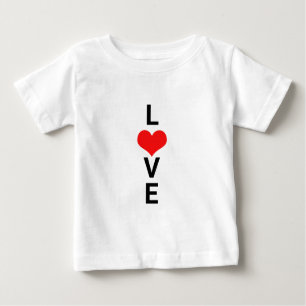 Liebe Rotes Herz Niedlich Valentinstag Weißer Brau Baby T-shirt