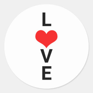 Liebe Rotes Herz Niedlich Valentinstag Weißer Brau Runder Aufkleber