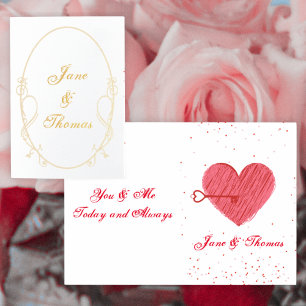 Liebe Rotes Herz Romantische Vintage Valentinstag Folienkarte