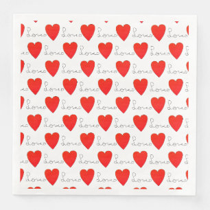Liebe Rotes Herz Serviette