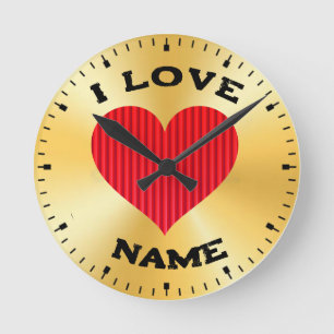 Liebe Rotes Herz Symbol-18374 Runde Wanduhr