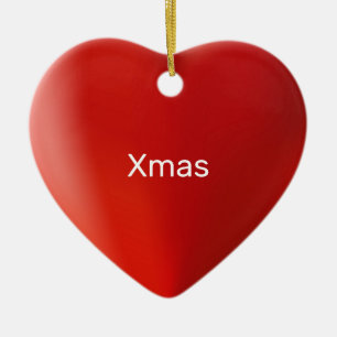 Liebe, rotes Herz und Kalligraphie Keramik Ornament