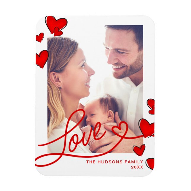 Liebe Rotes Herz Valentinstag Foto Magnet (Vertikal)