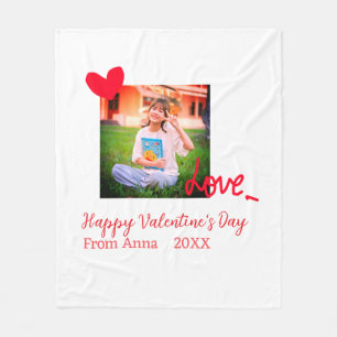 Liebe "Rotes Herz" - Valentinstag mit Fotonamento Fleecedecke