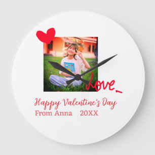 Liebe "Rotes Herz" - Valentinstag mit Fotonamento Große Wanduhr