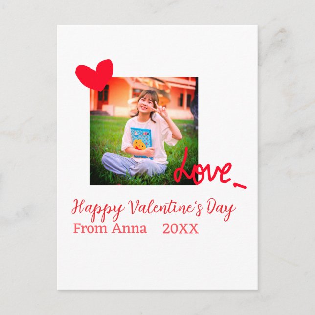 Liebe "Rotes Herz" - Valentinstag mit Fotonamento Postkarte (Vorderseite)