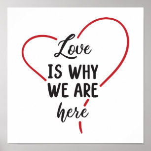 Liebe Rotes Herz Weiß Schwarz Hochzeit Brautparty Poster