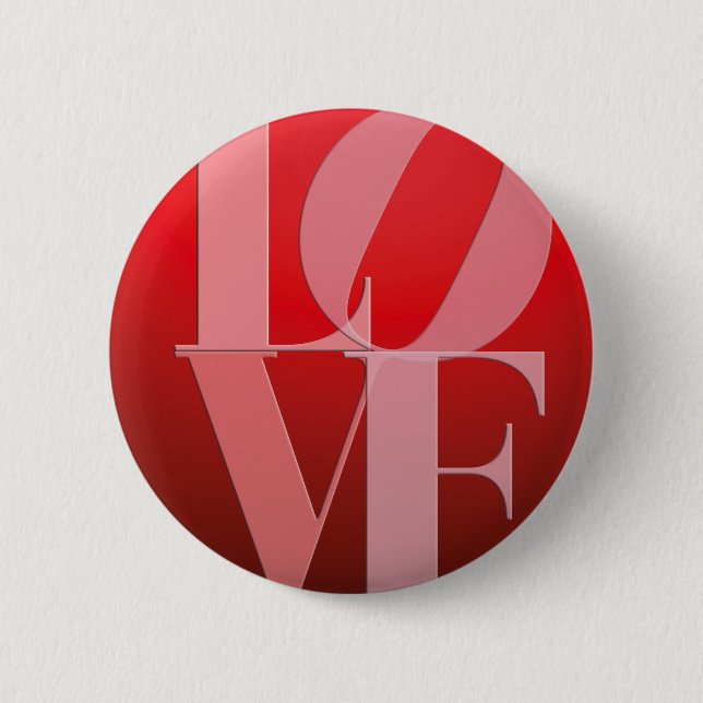 Liebe Rotes Rotes Rosa Button (Vorderseite)