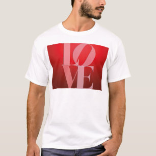 Liebe Rotes Rotes Rosa T-Shirt