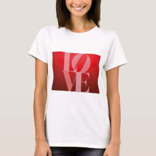 Liebe Rotes Rotes Rosa T-Shirt