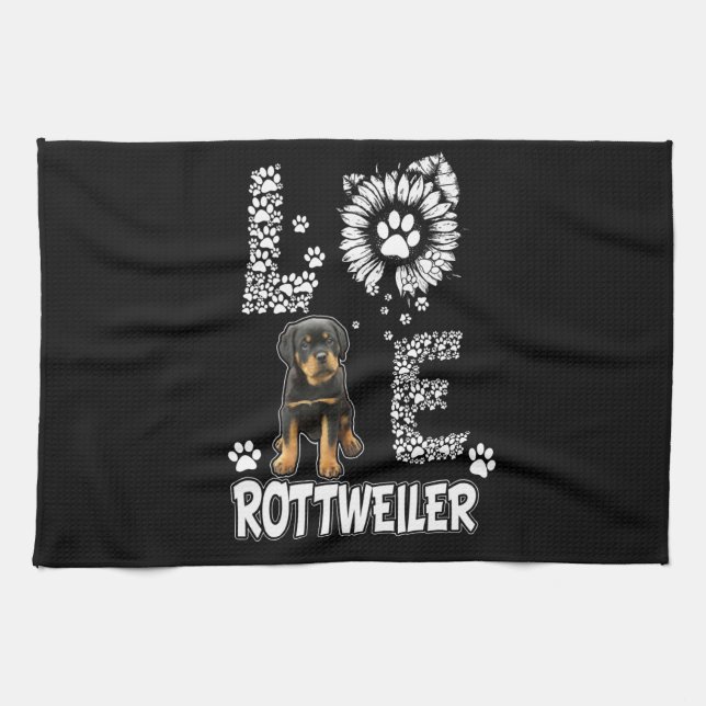 Liebe Rottweiler Geschirrtuch (Horizontal)